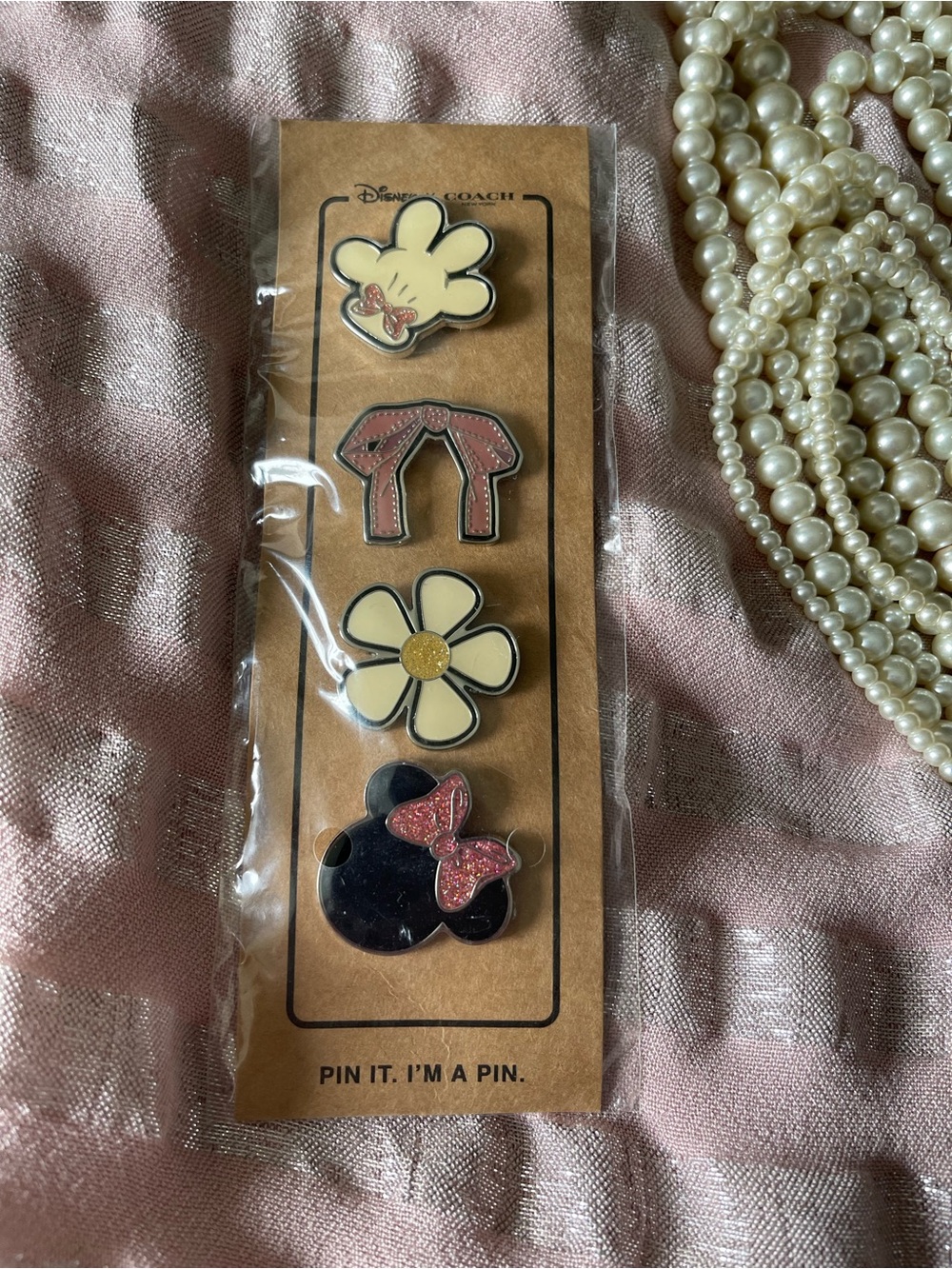 Coach Disney Enamel Pin Set - Cream, Pink, Black, Gold